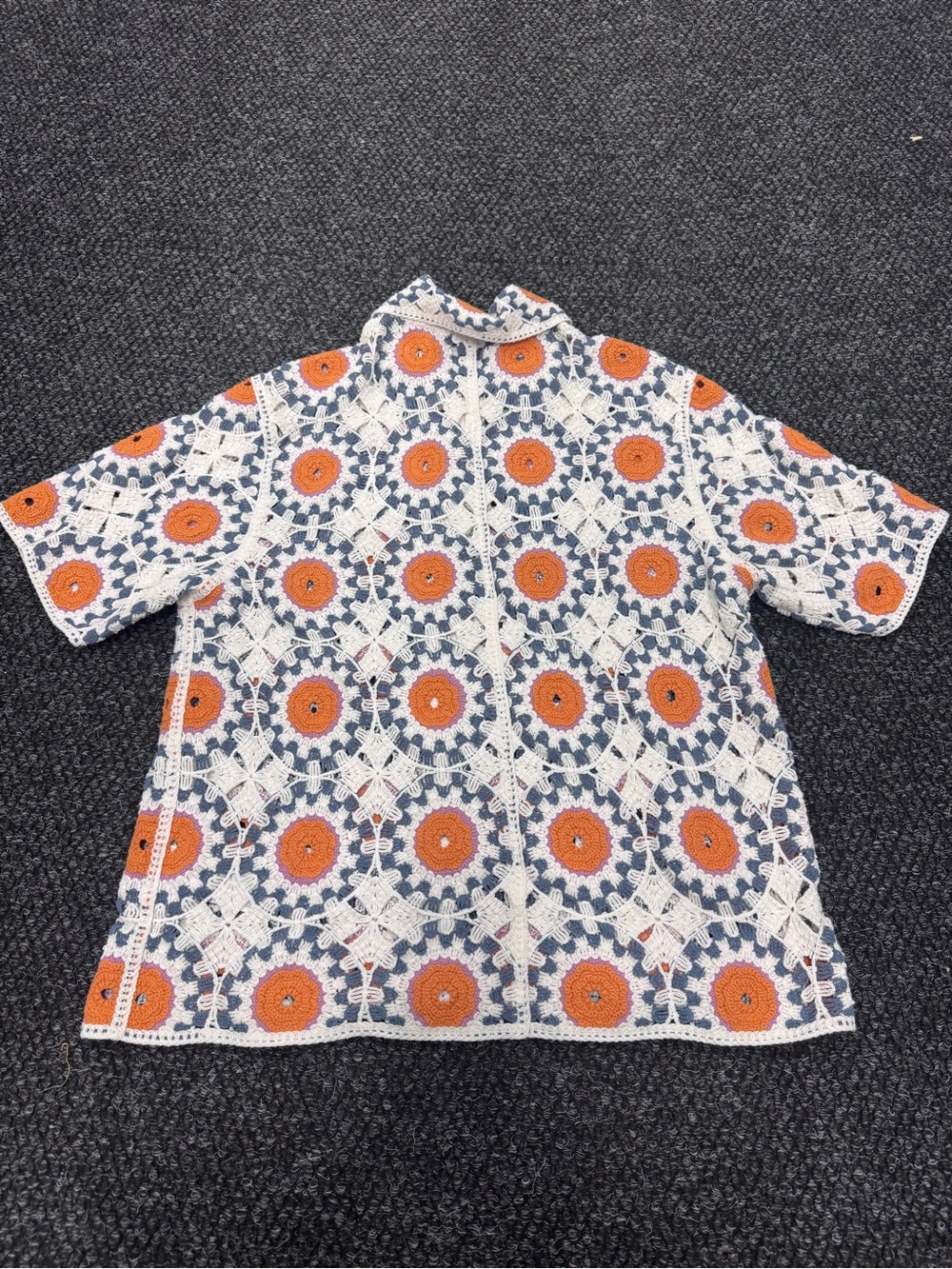Abercrombie & Fitch Circle Crochet Men’s Polo Shirt Resort Button - Picture 4 of 4